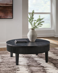 Orleans Furniture - Ashley Furniture - Marstream Coffee Table - Round Cocktail Table / Black - T551-8