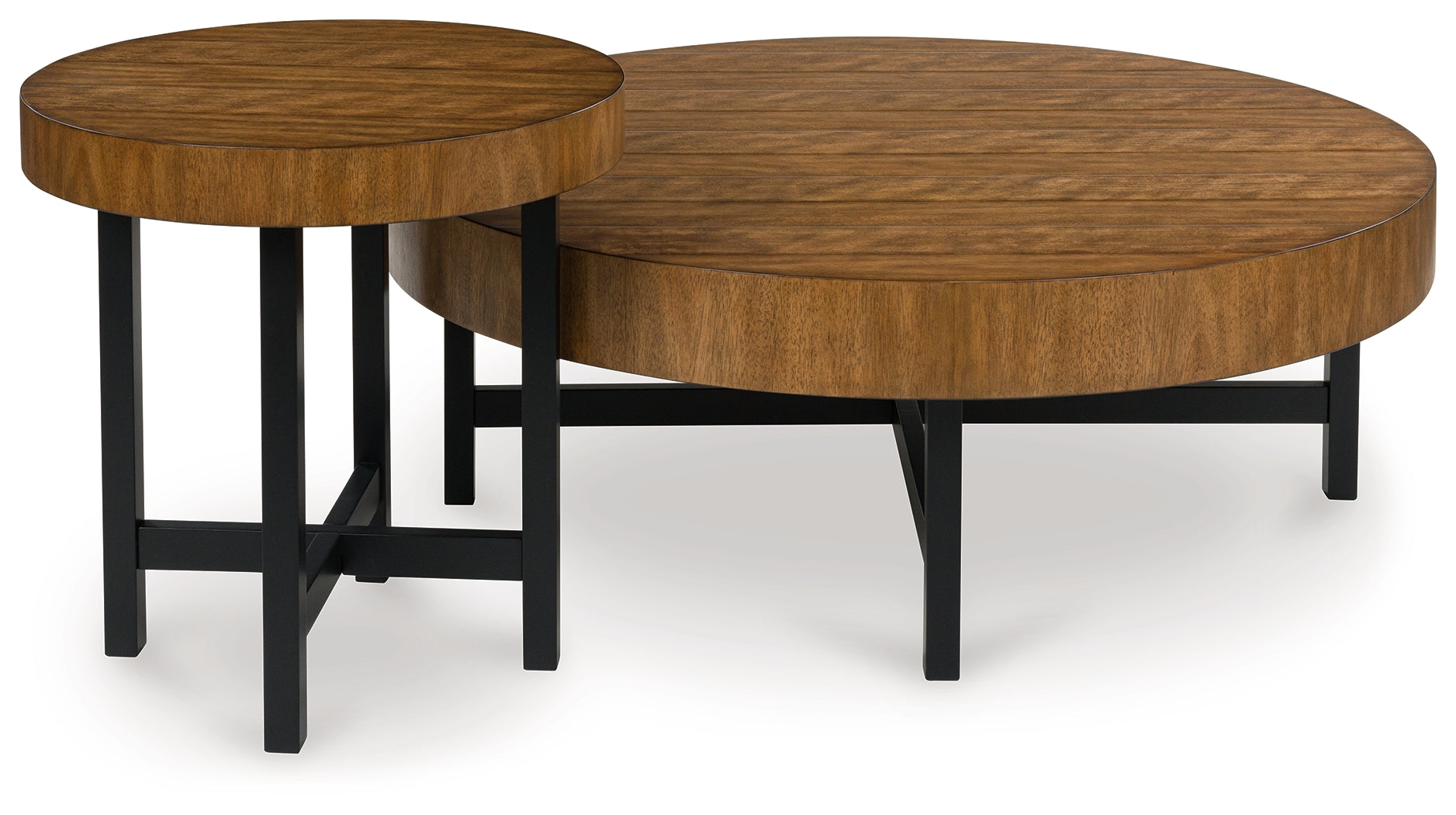 Orleans Furniture - Ashley Furniture - Steenlage Table (Set of 2) - Occasional Table Set (Set of 2) / Brown/Black - T575-12