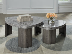 Orleans Furniture - Ashley Furniture - Surmour Stacked Coffee Table - Stacked Cocktail Table / Gray/Brown - T600-0