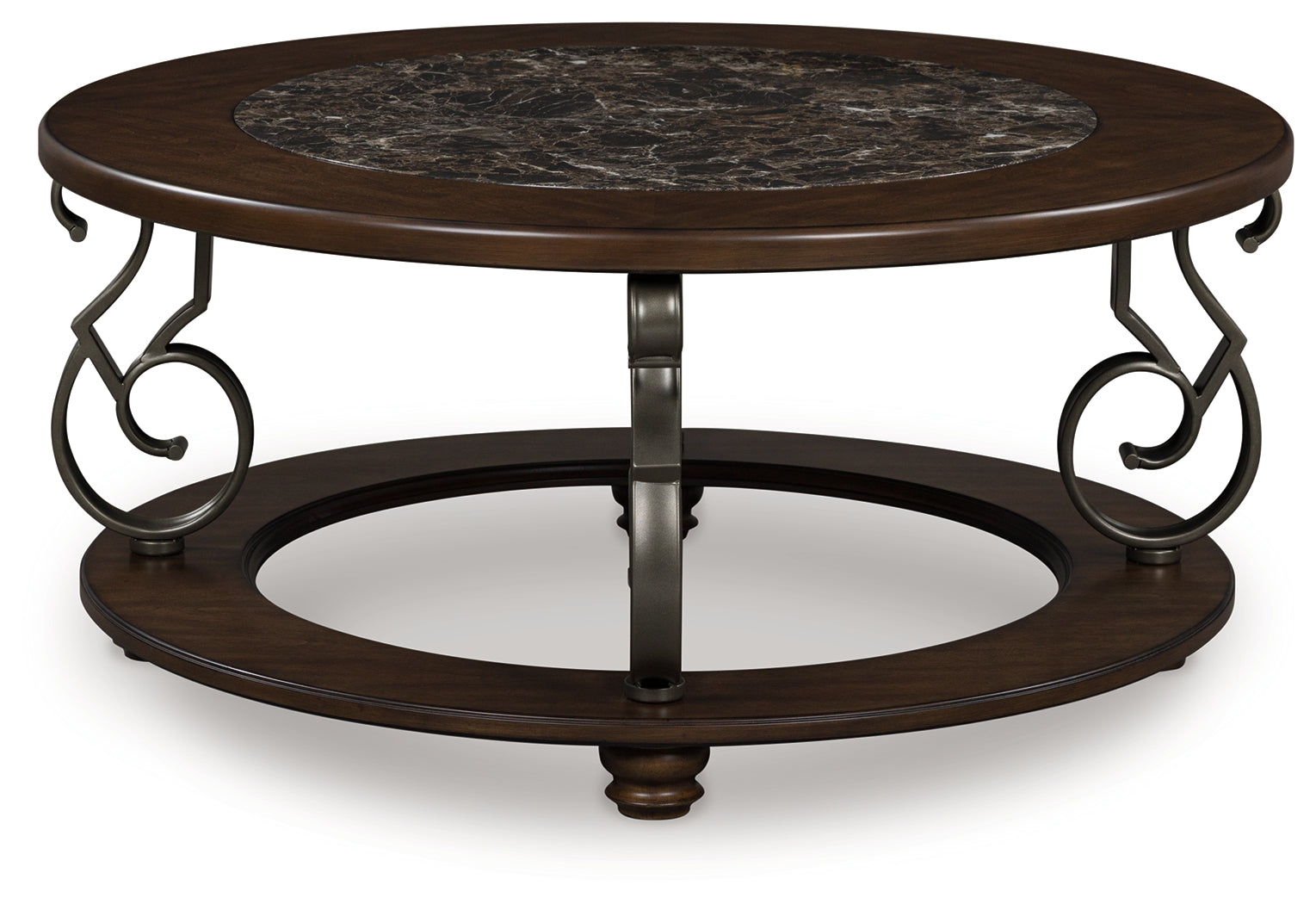 Orleans Furniture - Ashley Furniture - Frallyn Coffee Table - Round Cocktail Table / Dark Brown - T623-8