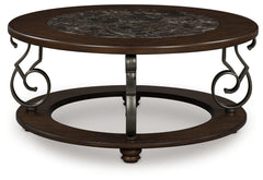 Orleans Furniture - Ashley Furniture - Frallyn Coffee Table - Round Cocktail Table / Dark Brown - T623-8