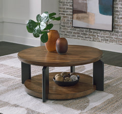 Orleans Furniture - Ashley Furniture - Kraeburn Coffee Table - Round Cocktail Table / Brown/Black - T624-8