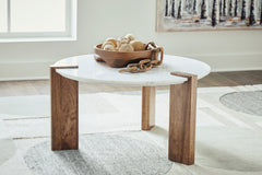 Orleans Furniture - Ashley Furniture - Isanti Coffee Table - Rectangular Cocktail Table / Light Brown/White - T662-1