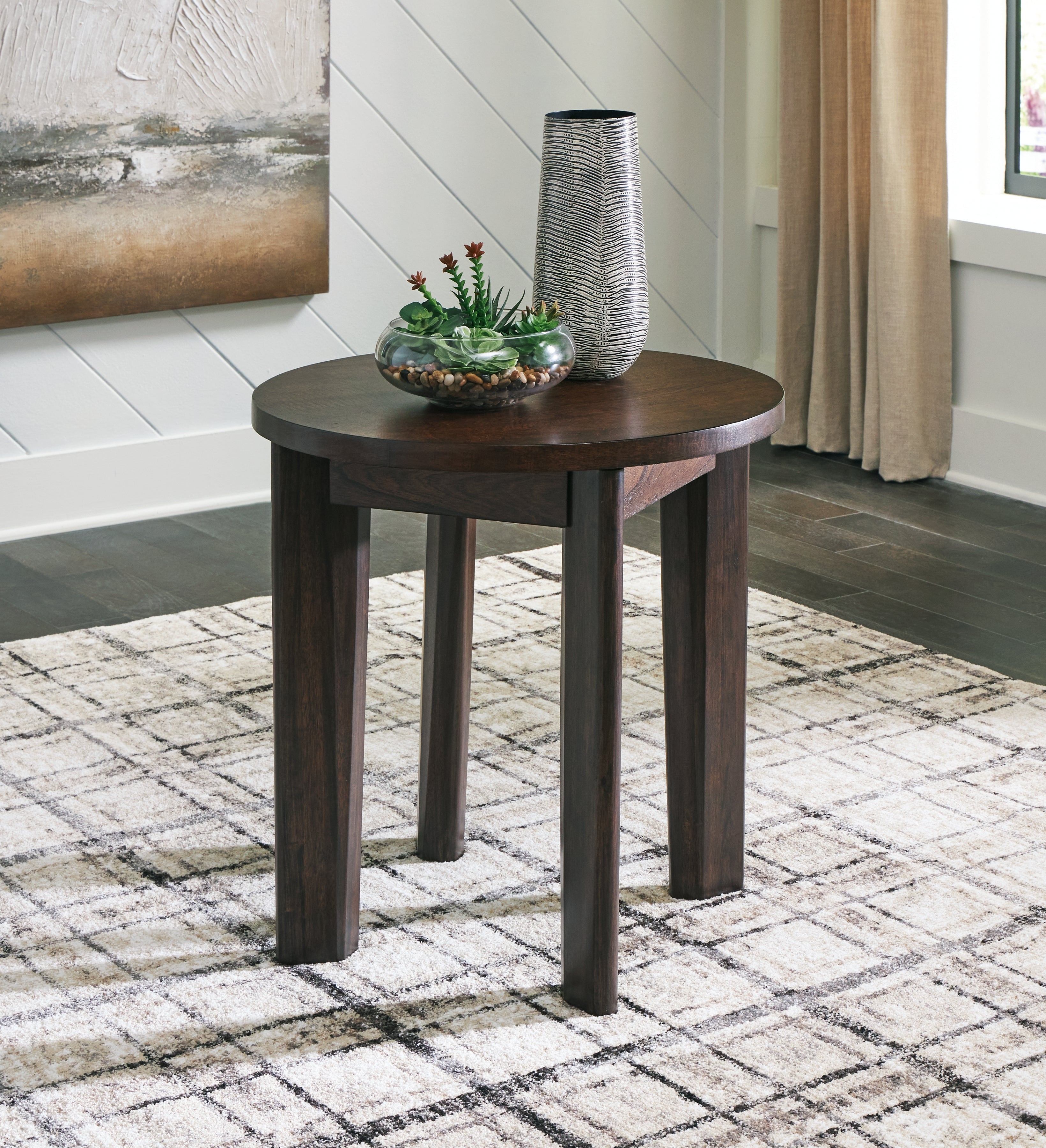 Orleans Furniture - Ashley Furniture - Korestone 2 End Table - Round End Table / Dark Brown - T657-6