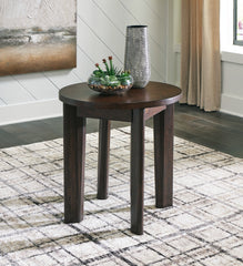Orleans Furniture - Ashley Furniture - Korestone 2 End Table - Round End Table / Dark Brown - T657-6