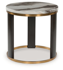 Orleans Furniture - Ashley Furniture - Jazmore End Table - Round End Table / Brown/Brass Finish - T671-6