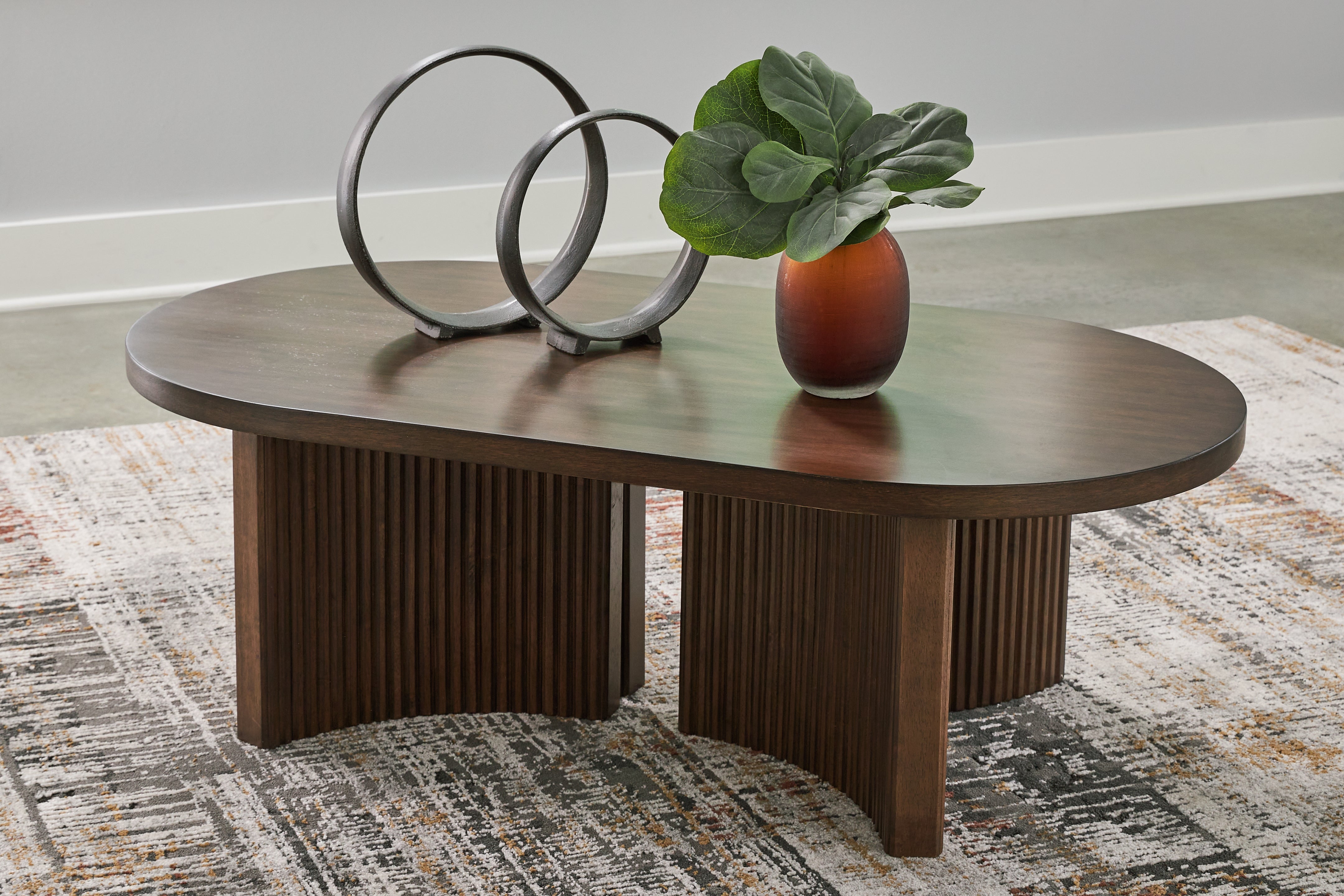 Orleans Furniture - Ashley Furniture - Korestone Coffee Table - Rectangular Cocktail Table / Dark Brown - T438-1