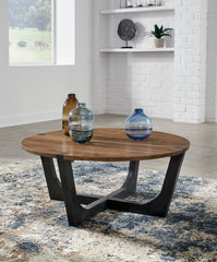 Orleans Furniture - Ashley Furniture - Hanneforth Coffee Table - Round Cocktail Table / Brown/Black - T726-8