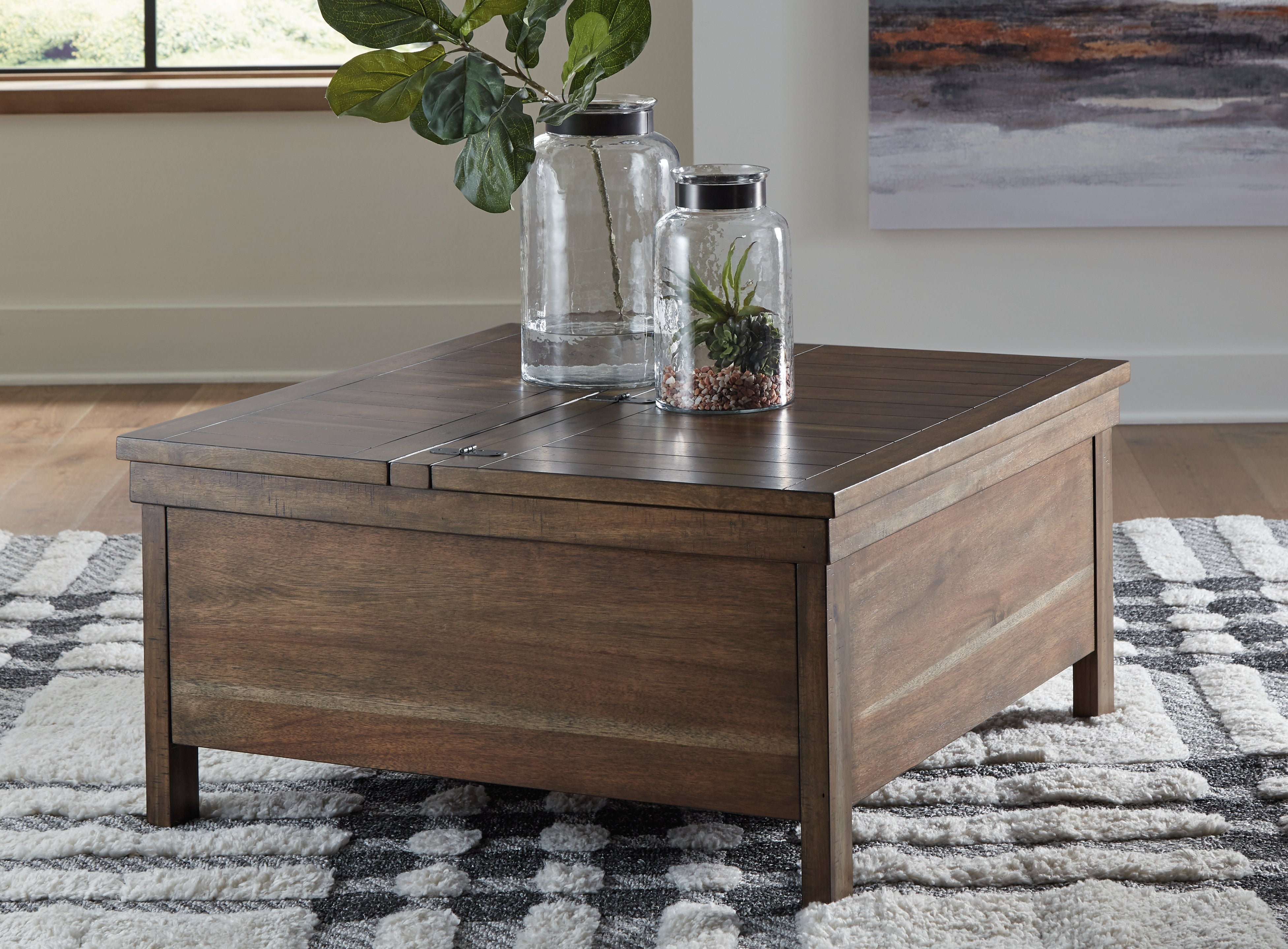 Orleans Furniture - Ashley Furniture - Moriville Lift-Top Coffee Table - Lift Top Cocktail Table / Grayish Brown - T731-9