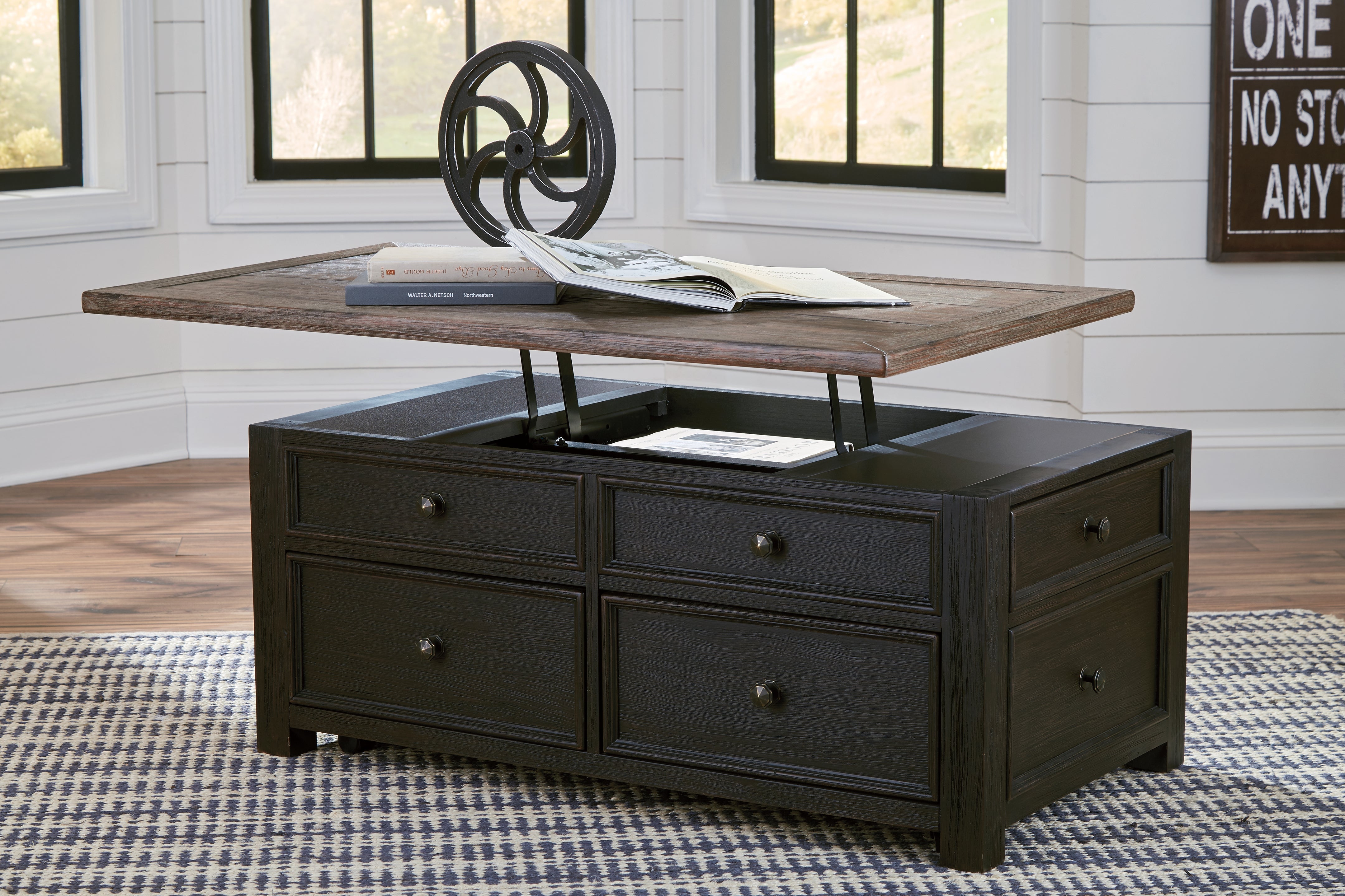 Orleans Furniture - Ashley Furniture - Tyler Creek Coffee Table with Lift Top - Lift Top Cocktail Table / Grayish Brown/Black - T736-20