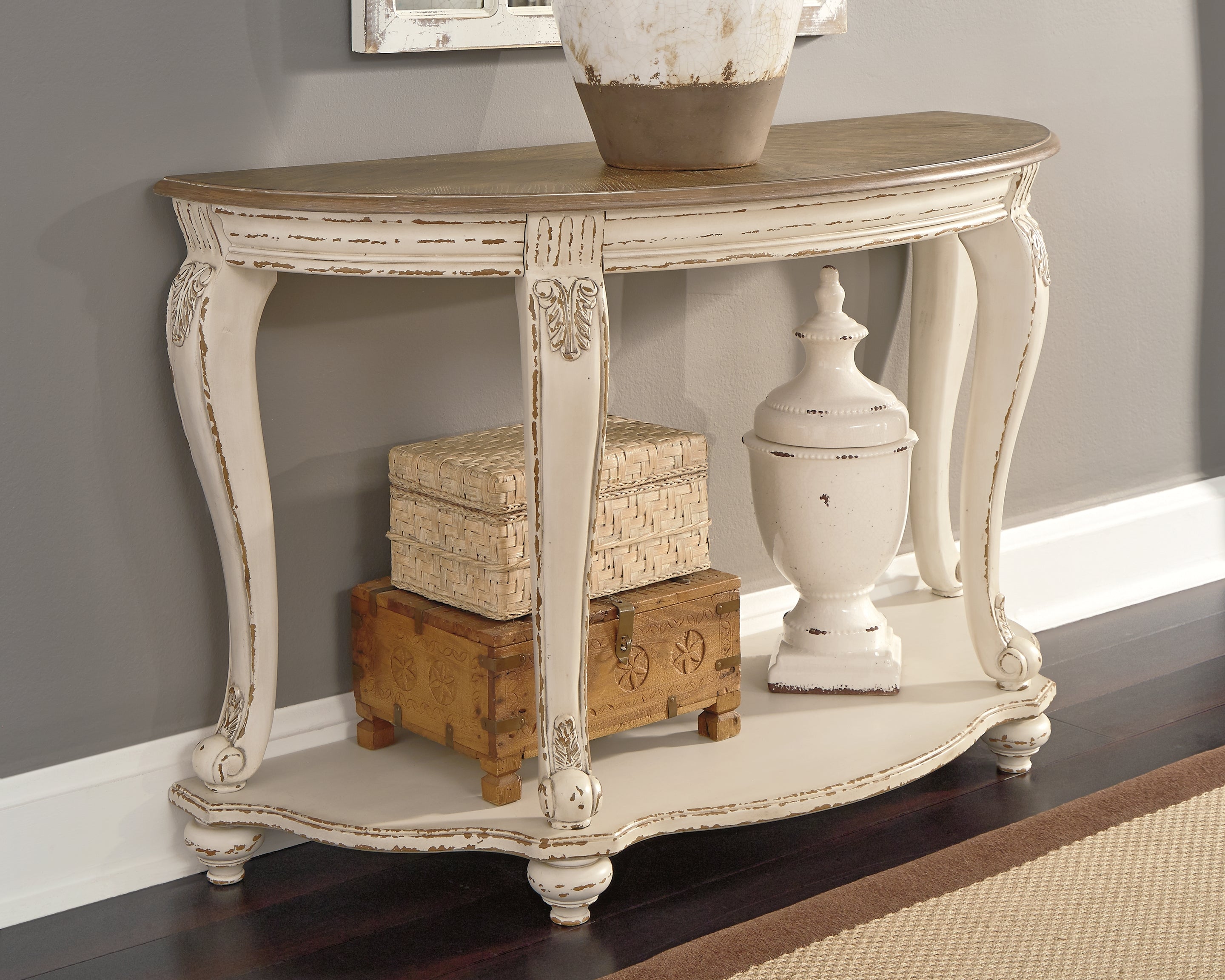 Orleans Furniture - Ashley Furniture - Realyn Sofa Table - Sofa Table / White/Brown - T743-4