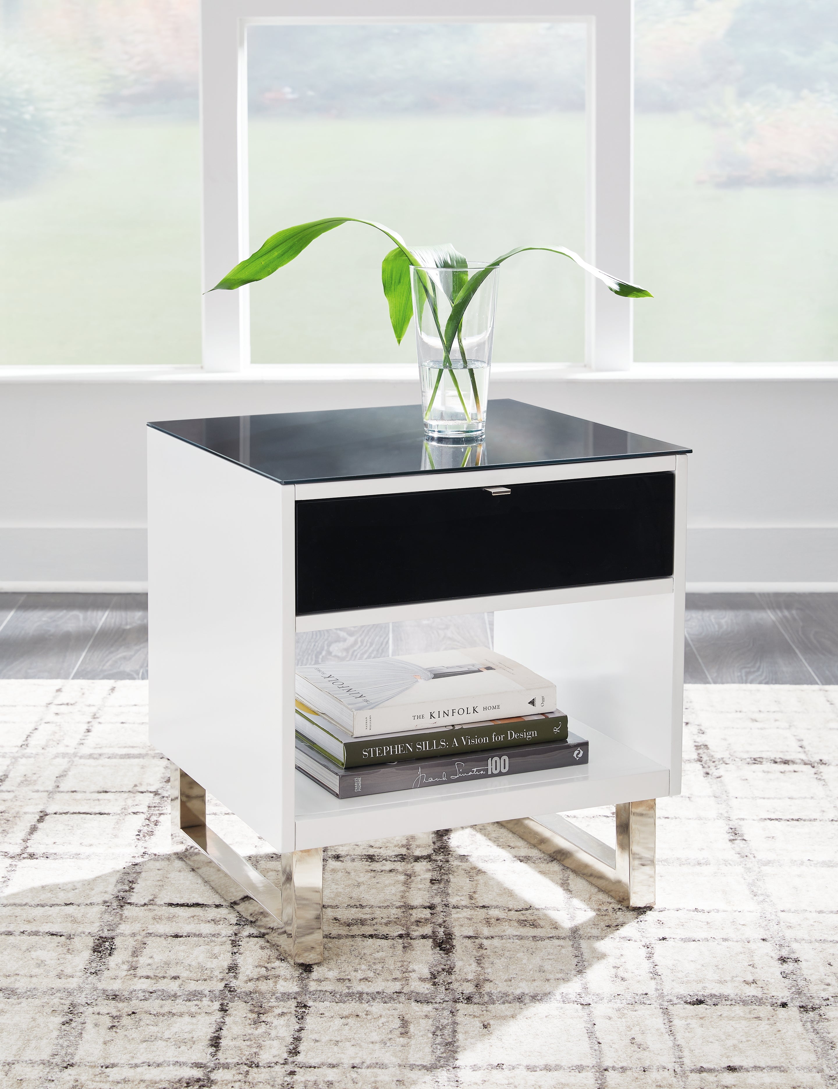 Orleans Furniture - Ashley Furniture - Gardoni End Table - Rectangular End Table / White/Black - T756-3