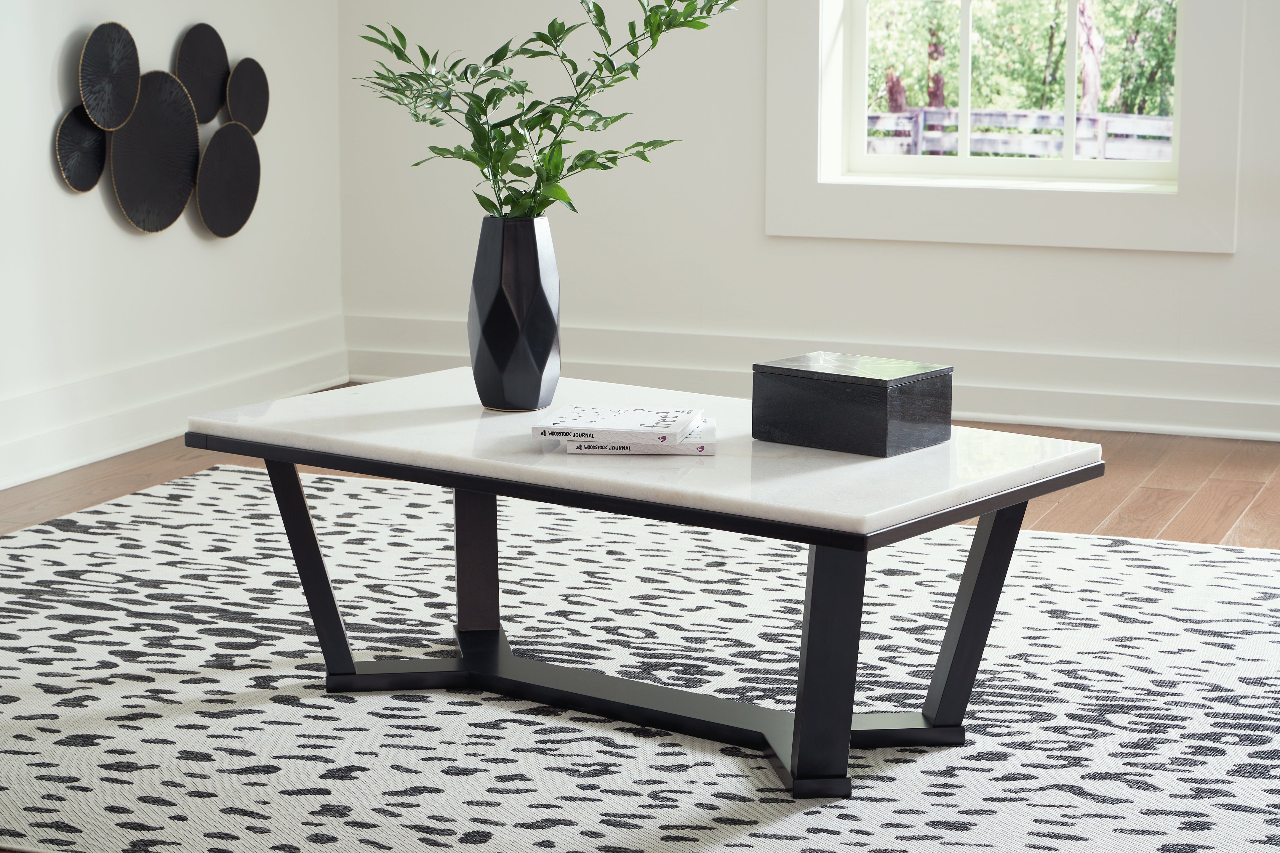 Orleans Furniture - Ashley Furniture - Fostead Coffee Table - Rectangular Cocktail Table / White/Espresso - T770-1