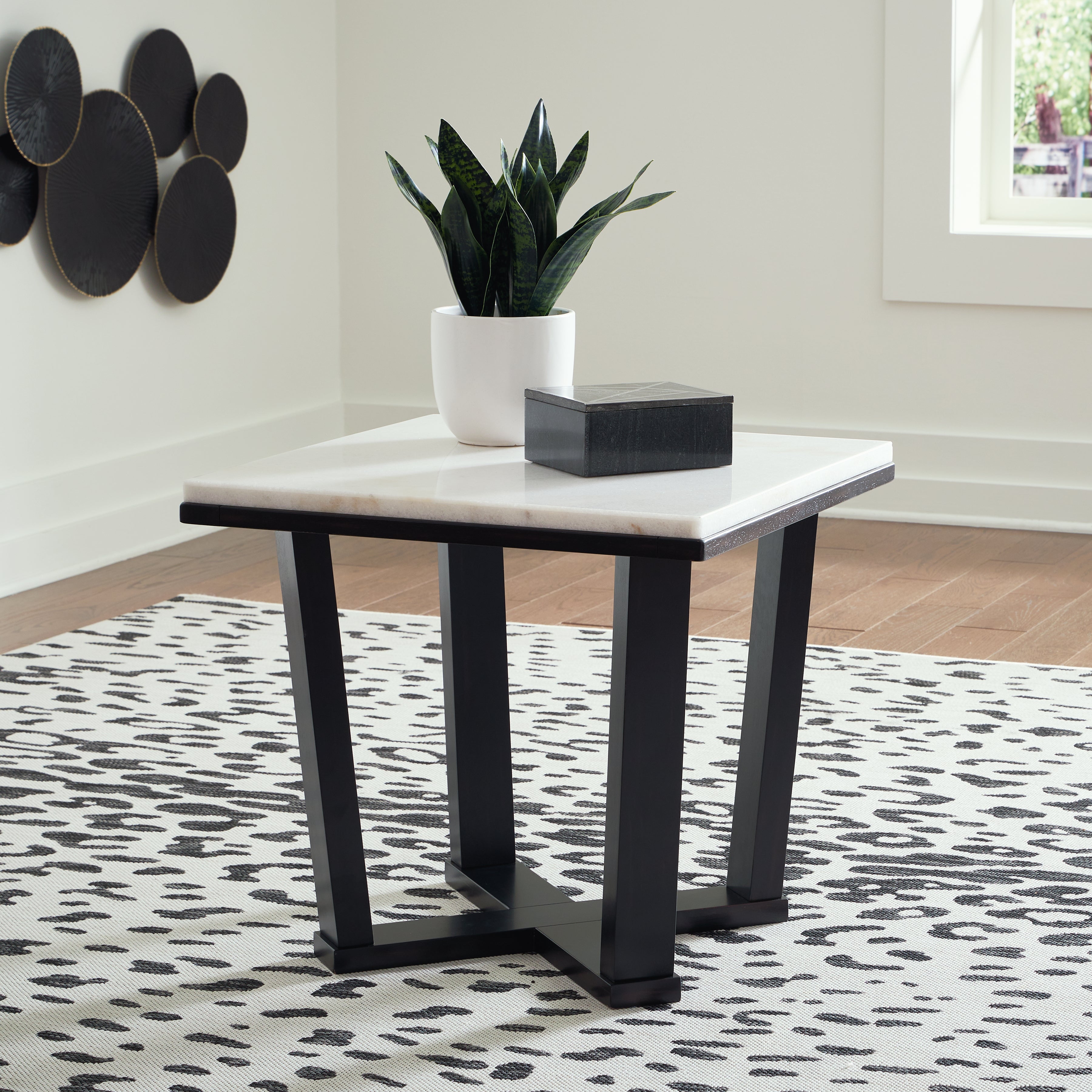 Orleans Furniture - Ashley Furniture - Fostead End Table - Square End Table / White/Espresso - T770-2