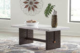 Orleans Furniture - Ashley Furniture - Burkhaus Coffee Table - Rectangular Cocktail Table / White/Dark Brown - T779-1