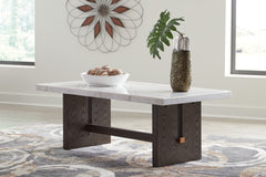 Orleans Furniture - Ashley Furniture - Burkhaus Coffee Table - Rectangular Cocktail Table / White/Dark Brown - T779-1