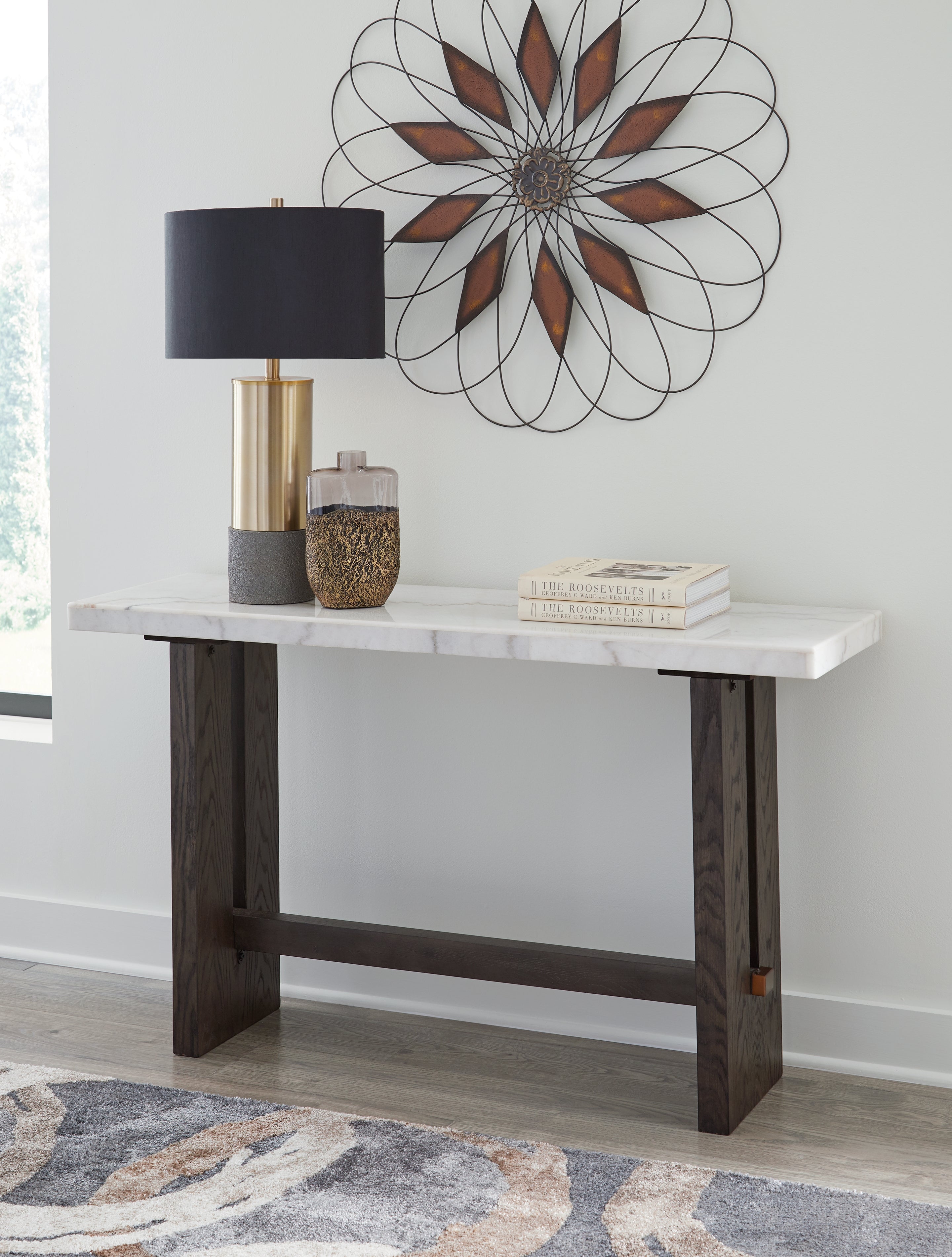 Orleans Furniture - Ashley Furniture - Burkhaus Sofa Table - Sofa Table / White/Dark Brown - T779-4