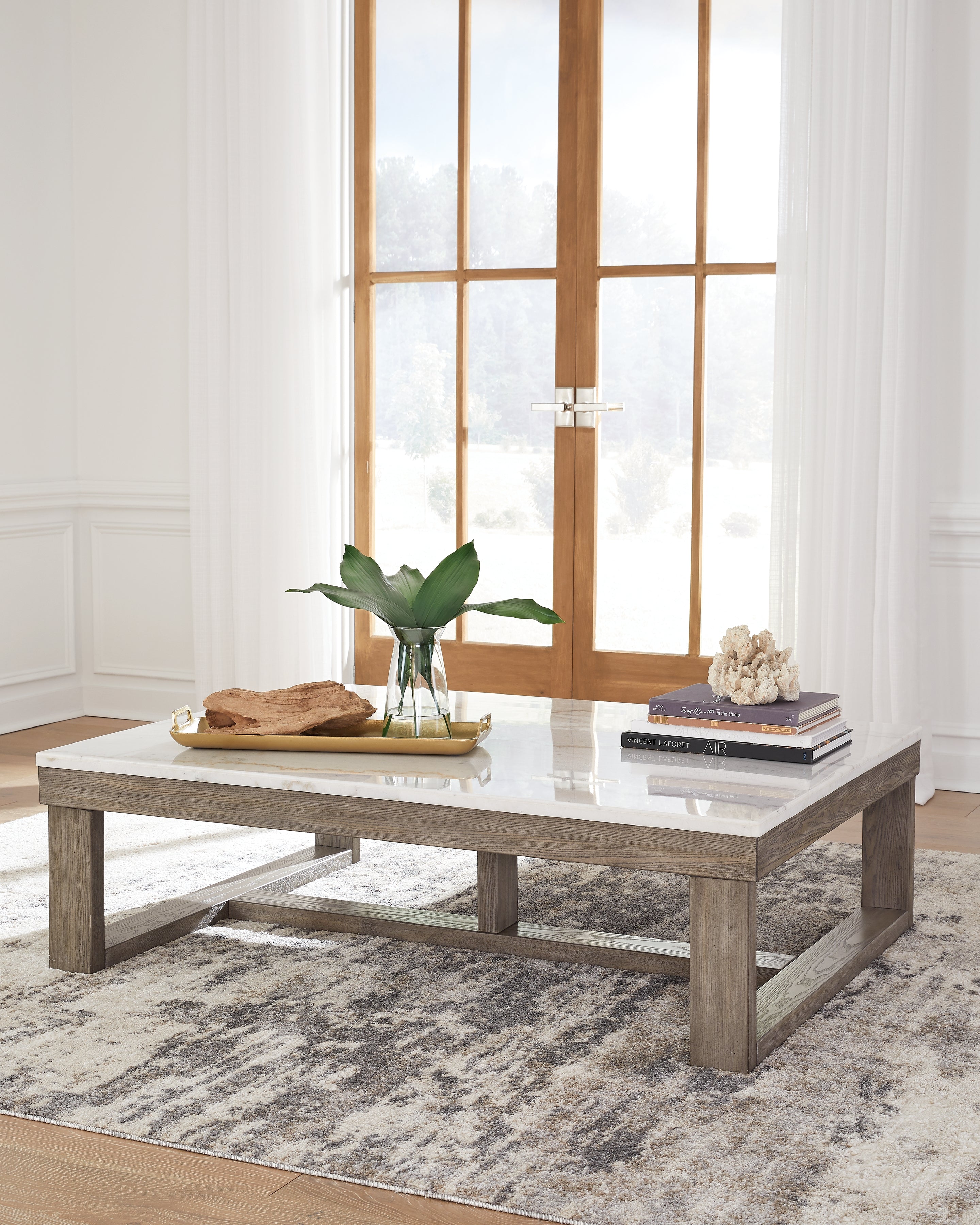 Orleans Furniture - Ashley Furniture - Loyaska Coffee Table - Rectangular Cocktail Table / Brown/Ivory - T789-1