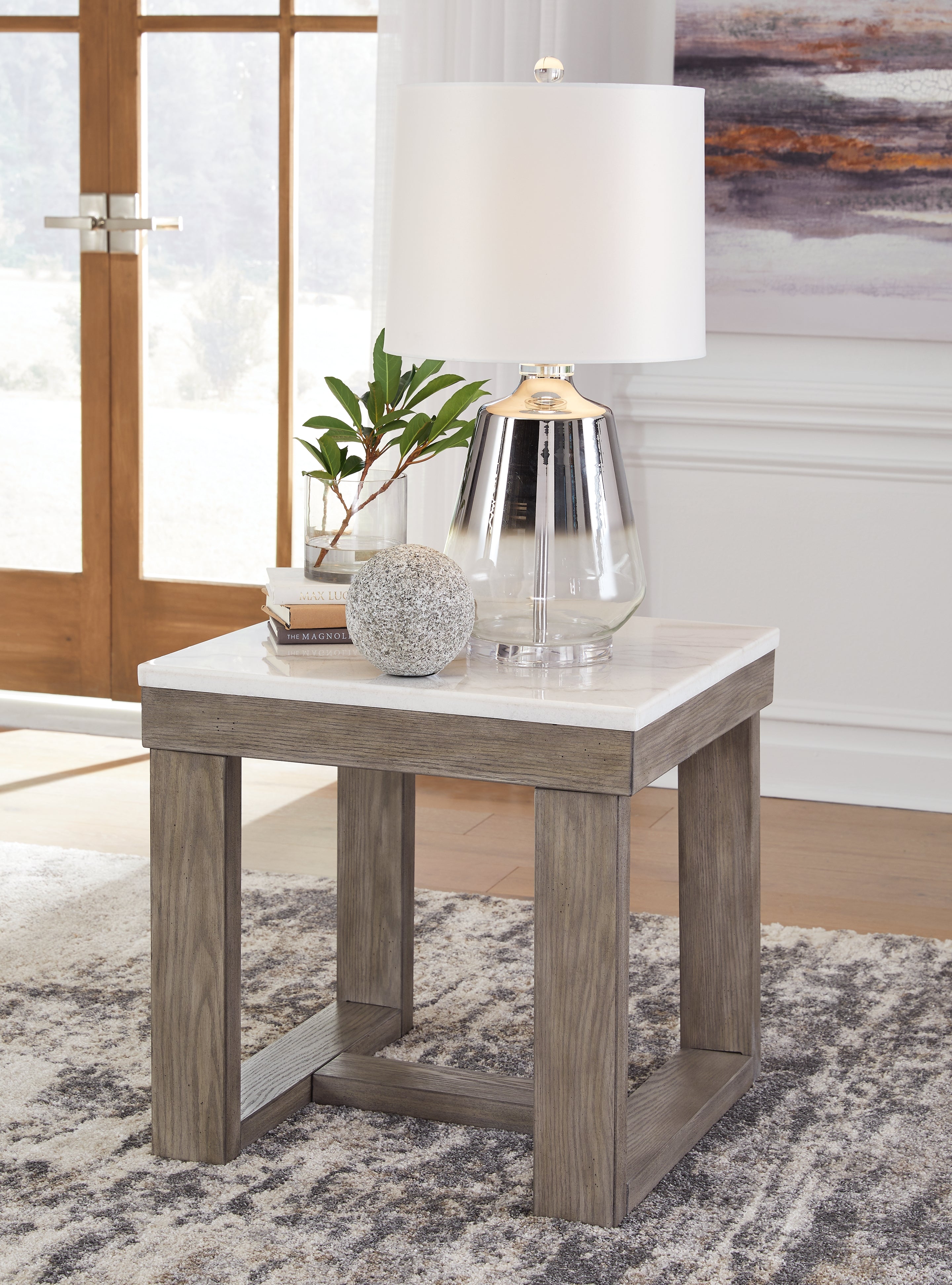 Orleans Furniture - Ashley Furniture - Loyaska End Table - Rectangular End Table / Grayish Brown/White - T854-3