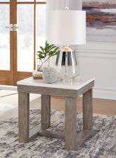 Orleans Furniture - Ashley Furniture - Loyaska End Table - Rectangular End Table / Grayish Brown/White - T854-3