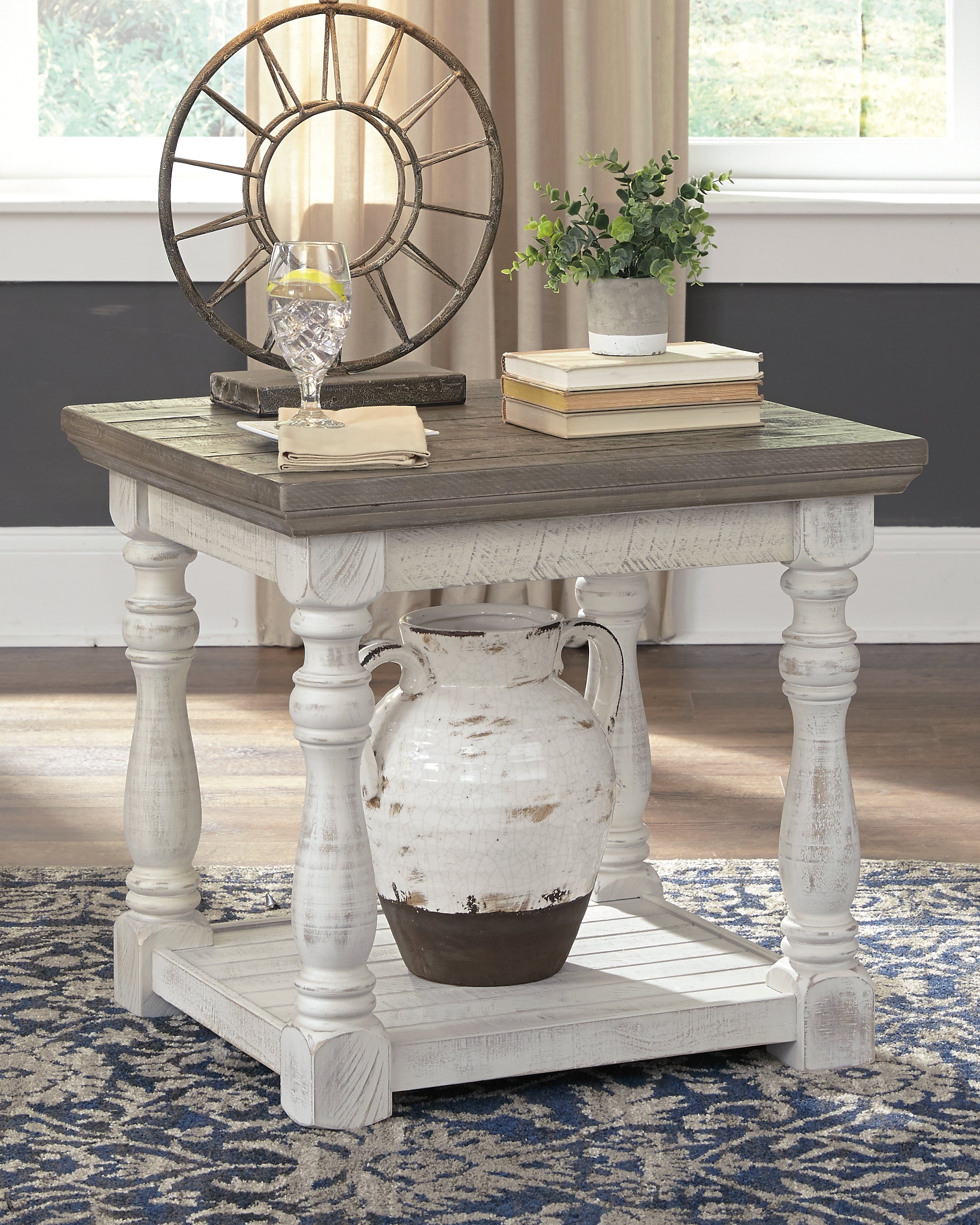 Orleans Furniture - Ashley Furniture - Havalance End Table - Square End Table / White/Gray - T994-2
