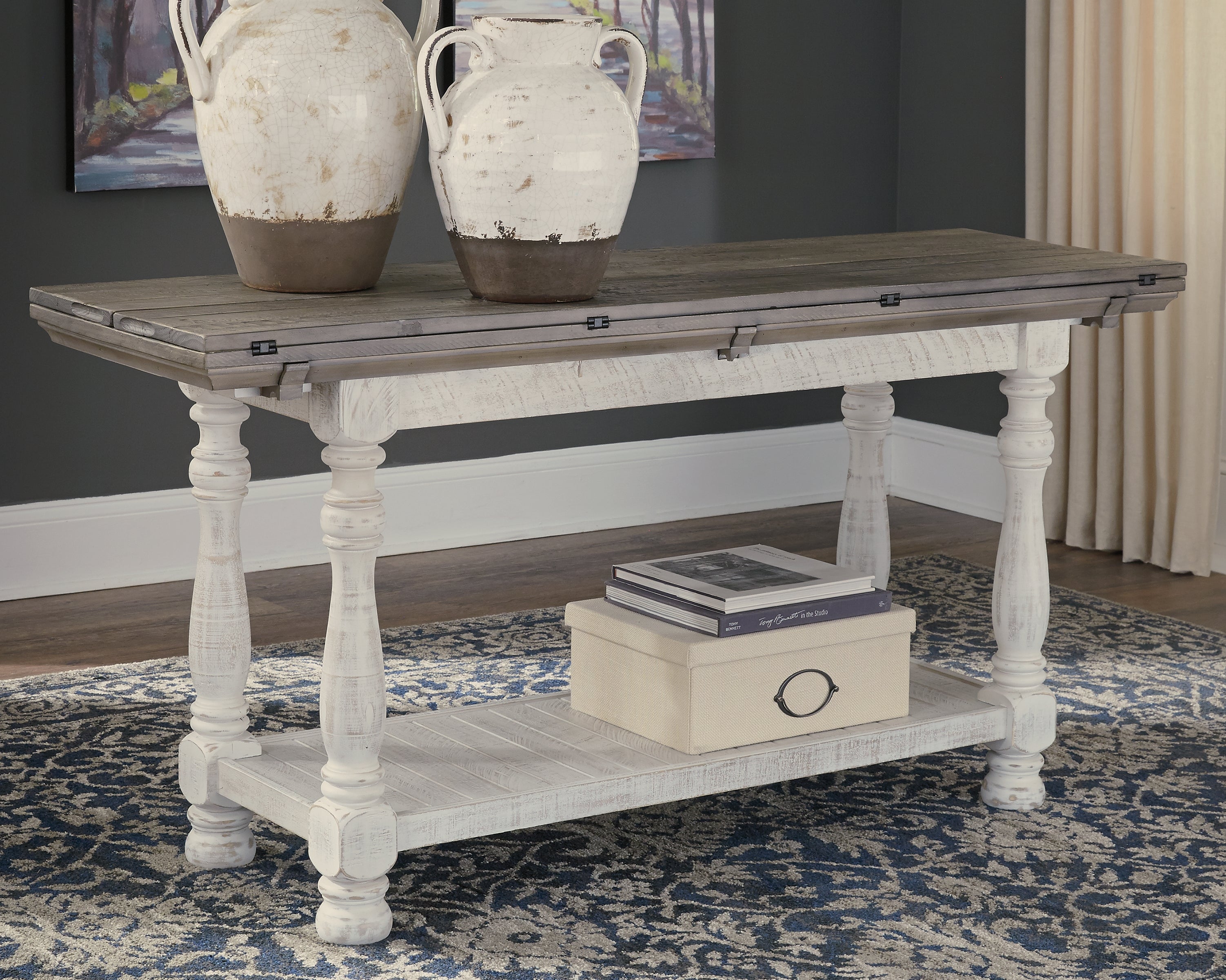 Orleans Furniture - Ashley Furniture - Havalance Sofa/Console Table - Flip Top Sofa Table / Gray/White - T814-4
