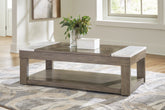 Orleans Furniture - Ashley Furniture - Loyaska Lift-Top Coffee Table - Lift Top Cocktail Table / Grayish Brown/White - T854-9