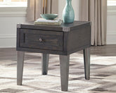 Orleans Furniture - Ashley Furniture - Todoe End Table with USB Ports & Outlets - Rectangular End Table / Dark Gray - T901-3