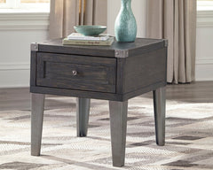 Orleans Furniture - Ashley Furniture - Todoe End Table with USB Ports & Outlets - Rectangular End Table / Dark Gray - T901-3