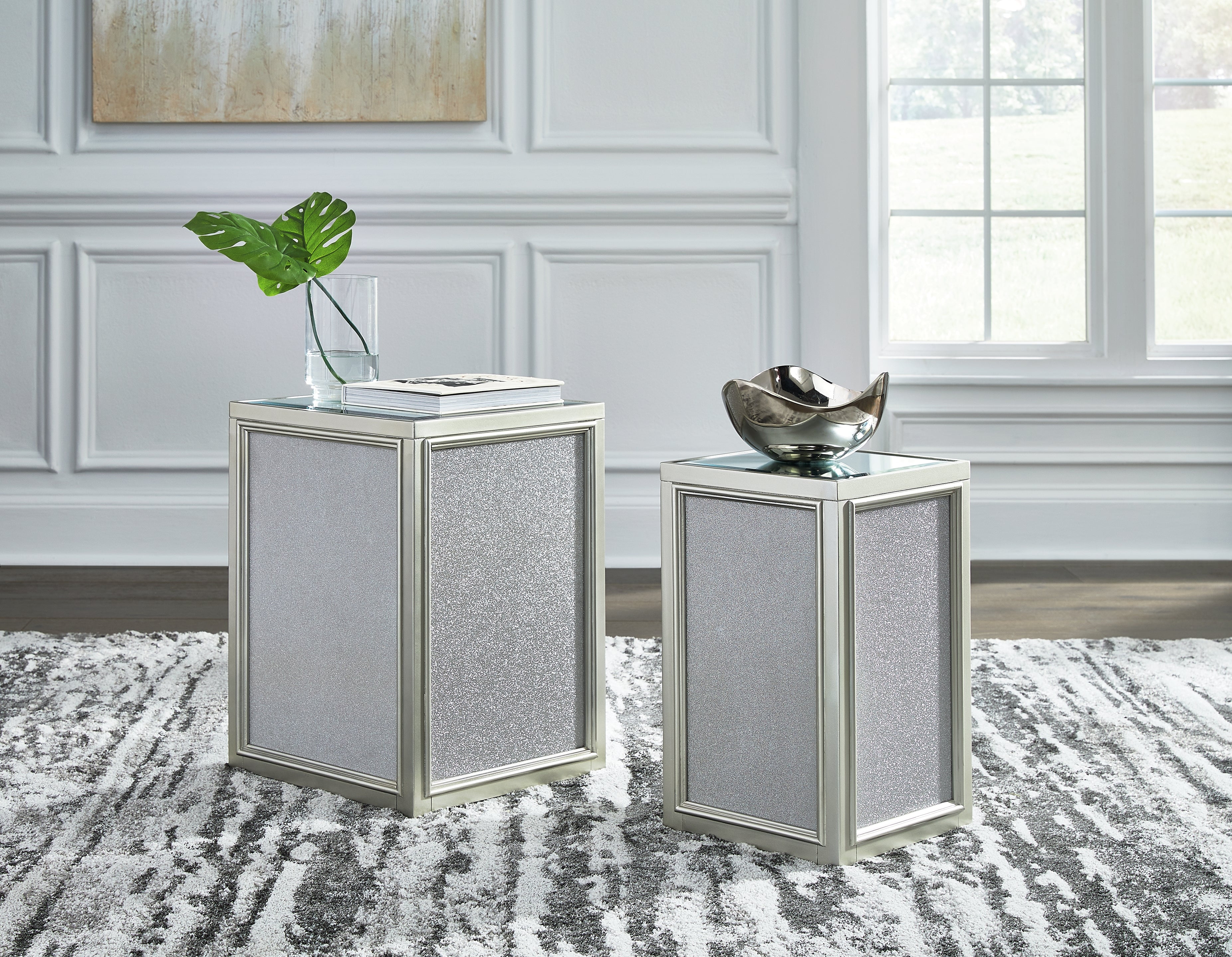 Orleans Furniture - Ashley Furniture - Traleena Nesting End Table (Set of 2) - Nesting End Tables (Set of 2) / Silver Finish - T957-16