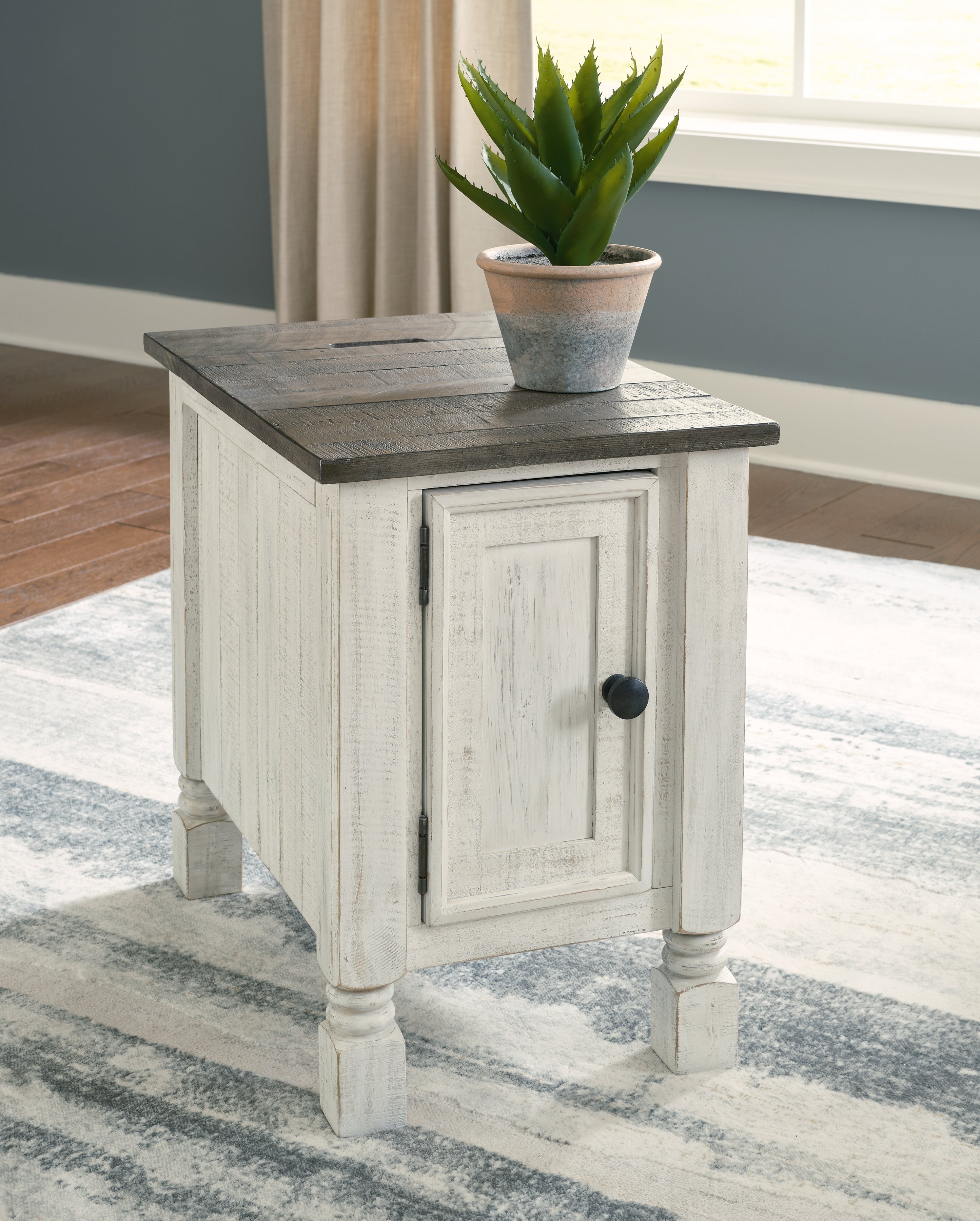 Orleans Furniture - Ashley Furniture - Havalance Chairside End Table - Chair Side End Table / White/Gray - T994-7