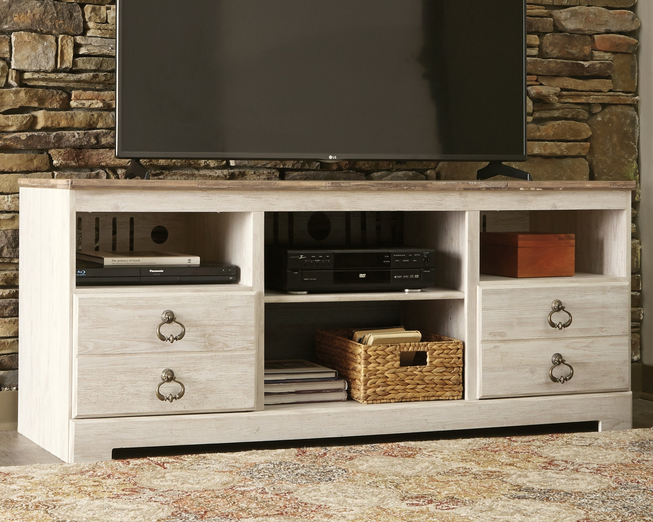 Orleans Furniture - Ashley Furniture - Willowton TV Stand - 64" / Whitewash - W267-68