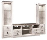 Orleans Furniture - Ashley Furniture - Willowton 3-Piece Entertainment Center - 3-Piece Entertainment Center / Whitewash - W267W16