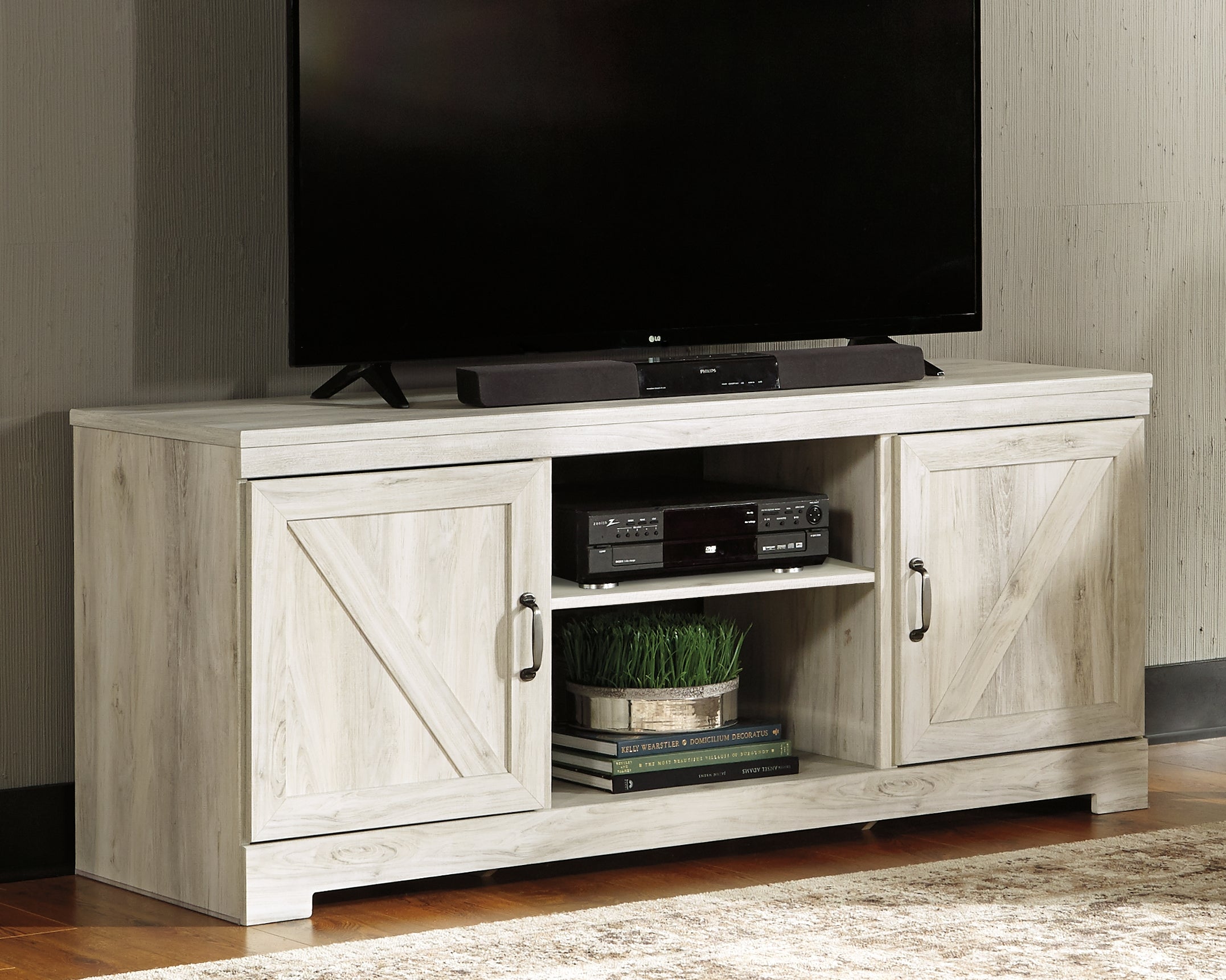 Orleans Furniture - Ashley Furniture - Bellaby TV Stand - 63" / Whitewash - W331-68