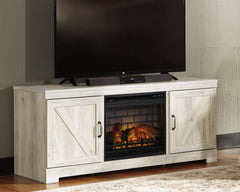 Orleans Furniture - Ashley Furniture - Bellaby 63" TV Stand with Electric Fireplace - 63" TV Stand with Electric Fireplace / Whitewash - W331W9