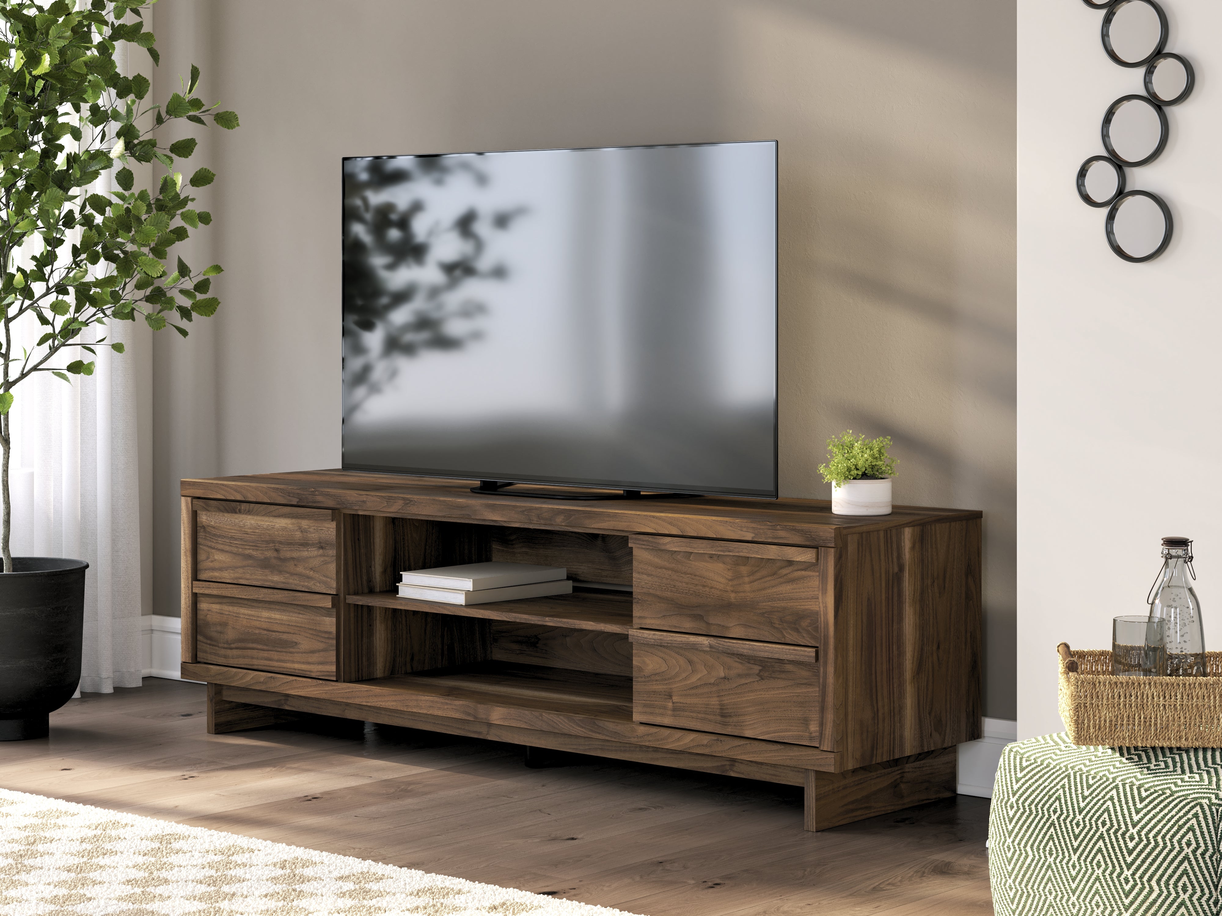 Orleans Furniture - Ashley Furniture - Zadilyn 72" TV Stand - 72" / Brown - W3367-68