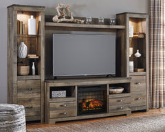 Orleans Furniture - Ashley Furniture - Trinell 4-Piece Entertainment Center with Electric Fireplace - 4-Piece Entertainment Center with Electric Fireplace / Brown - W446W8