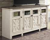 Orleans Furniture - Ashley Furniture - Bolanburg 74" TV Stand - 74" / White/Weathered Gray - W647-60