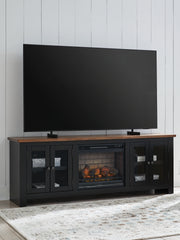 Orleans Furniture - Ashley Furniture - Wildenauer 76" TV Stand with Electric Fireplace - 76" TV Stand with Electric Fireplace / Brown/Black - W664W1