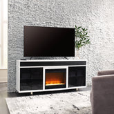 Orleans Furniture - Ashley Furniture - Gardoni 72" TV Stand with Electric Fireplace - 72" TV Stand with Electric Fireplace / White/Black - W756W1