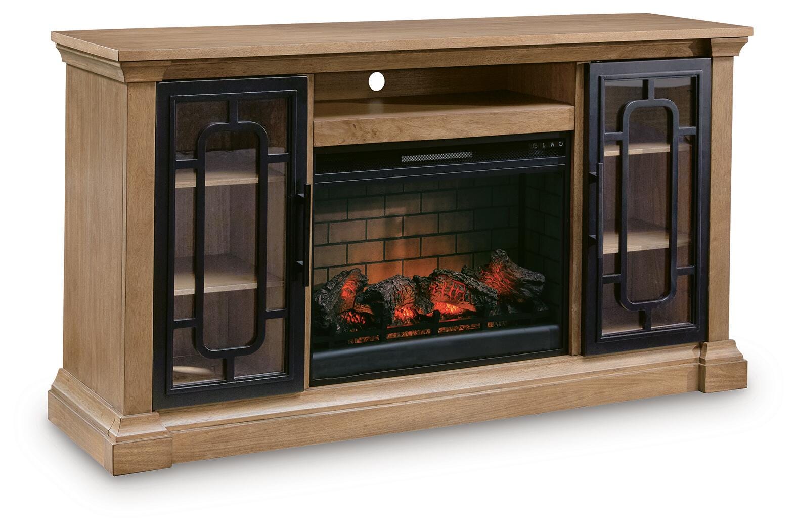 Orleans Furniture - Ashley Furniture - Wittenmyer 72" TV Stand with Electric Fireplace - 72" TV Stand with Electric Fireplace / Natural/Black - W794W1