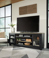 Orleans Furniture - Ashley Furniture - Foyland 83" TV Stand - 83" / Black/Brown - W989-68