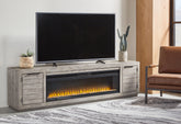 Orleans Furniture - Ashley Furniture - Naydell 92" TV Stand with Electric Fireplace - 92" TV Stand with Electric Fireplace / Gray - W996W1