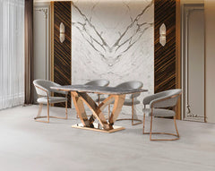 D2295 7 Piece Marble Top Dining Table