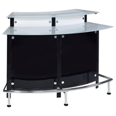 Orleans Furniture - Coaster - Keystone Curved Glass Top Home Bar Wine Cabinet Black - 100139