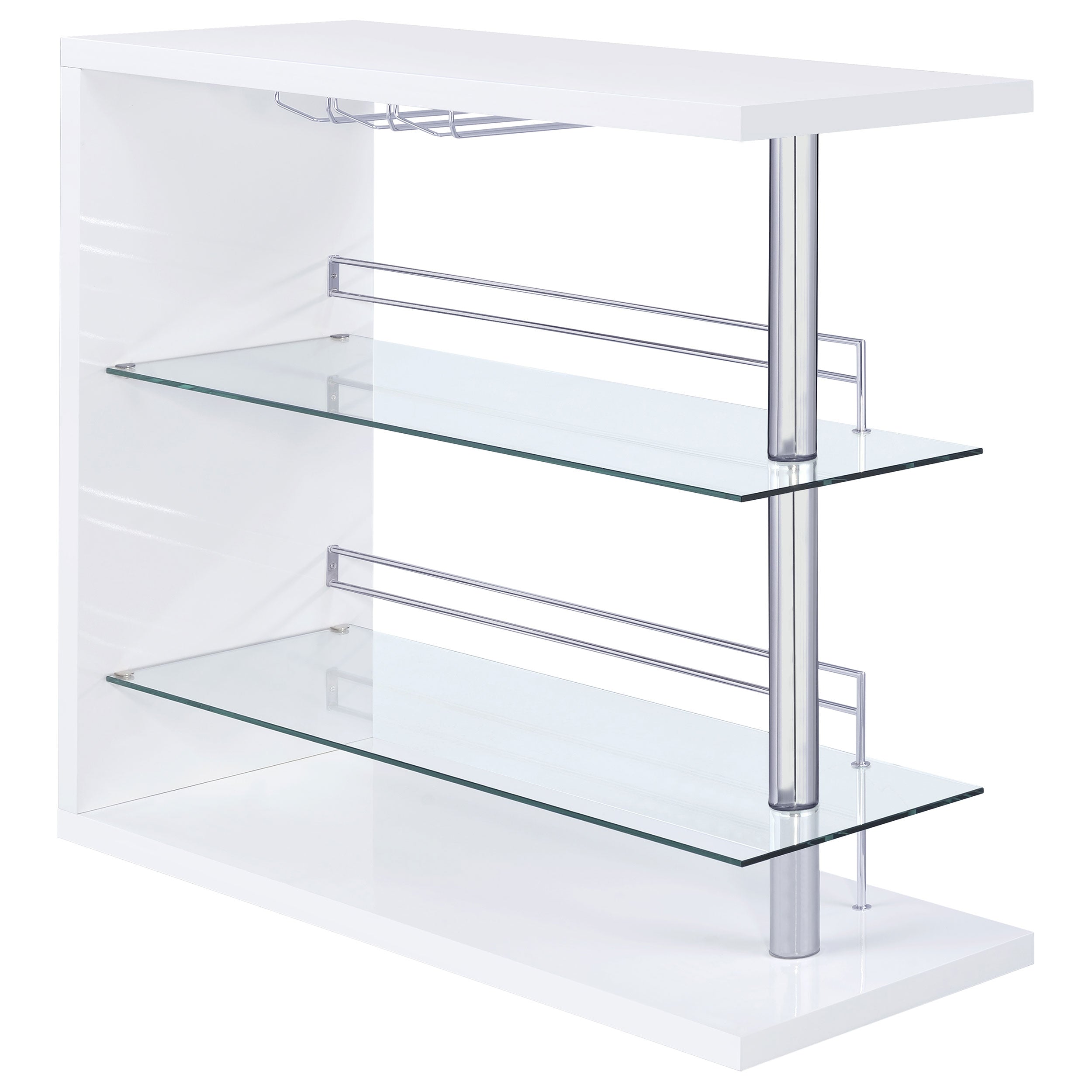 Orleans Furniture - Coaster - Prescott Rectangular Home Bar Table White High Gloss - 100167