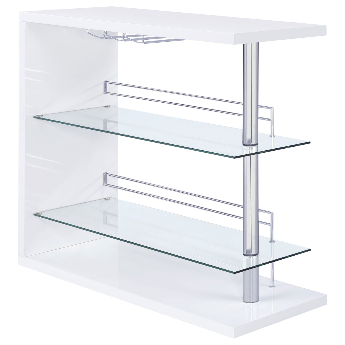 Orleans Furniture - Coaster - Prescott Rectangular Home Bar Table White High Gloss - 100167