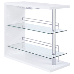 Orleans Furniture - Coaster - Prescott Rectangular Home Bar Table White High Gloss - 100167