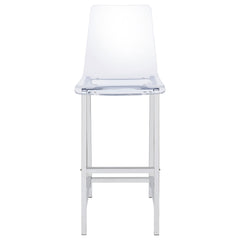 Juelia Clear Acrylic Bar Chair Chrome (Set of 2)