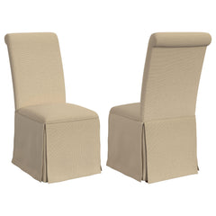 Orleans Furniture - Coaster - Shawna Upholstered Skirted Side Chair Light Khaki (Set of 2) - 100747